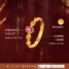 Gold Supreme Gold Ring for Women Inlaid with Garnet Pure Gold Fashionable Index Finger Ring Wedding Anniversary Gift for Wife