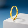 Golden Supreme Starry Bright Gold Crushed Ice Ring Women's 2026 New Plain Gold Thin Ring Fashion Index Finger Ring