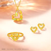 Golden Supreme Sparkling Gold Heartbeat Gold Ring 2026 New 5G Colorful Pure Gold Ring Fashion Love Index Finger Ring