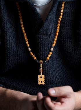 卡杰格朵牦牛骨原创设计雕刻手串