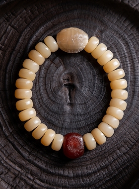 卡杰格朵.玉化黄料驼骨手串