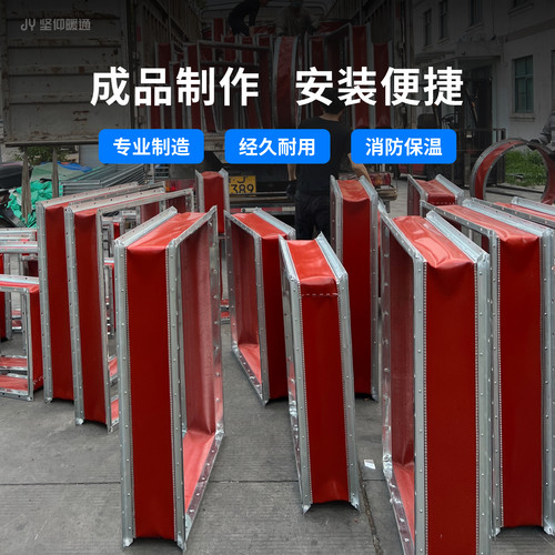 耐高温防火软接风机帆布软连接硅胶空调盘管防震消防风机保温软接 - 图2