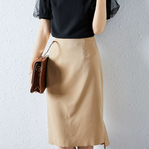 衣然故我 Летняя юбка, высокая талия, городской стиль, с акцентом на бедрах