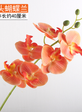 高档PU蝴蝶兰仿真花假花仿真花卧室客厅酒店前台茶几装饰摆件