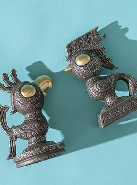 三星堆桌面紫砂摆件创意可爱香插