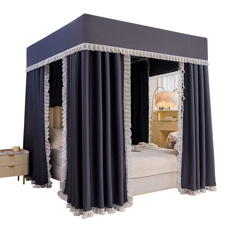 强遮光布蚊帐全包可定制冬季保暖防寒家用床帘卧室一体式支架床幔,淘宝优惠券,粉丝福利购,淘宝优惠卷