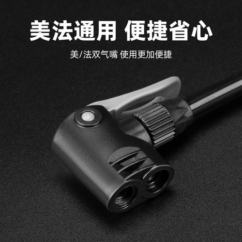 洛克兄弟公路山地自行车打气筒高压电动电瓶车家用带气压表充气泵 - 图3