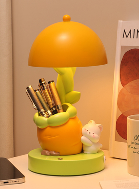 可爱兔子笔筒小夜灯摆件