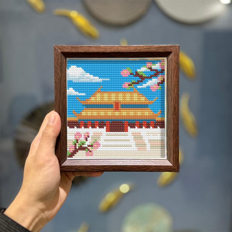 带相框 满钻石画中国风春夏秋冬2024新款新手DIY钻石贴风景摆台,淘宝优惠券,粉丝福利购,淘宝优惠卷