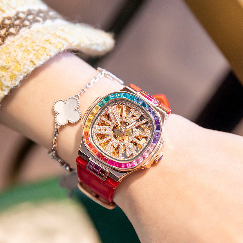 davena女士正品施华洛世奇机械表 davena童凯国产腕表