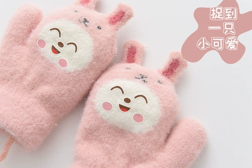 Детские зимние милые флисовые удерживающие тепло перчатки для мальчиков для раннего возраста, 0-1 лет