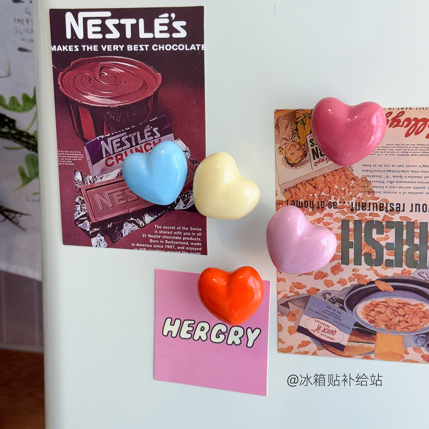 Dopamine color ceramic love strong magnetic hook