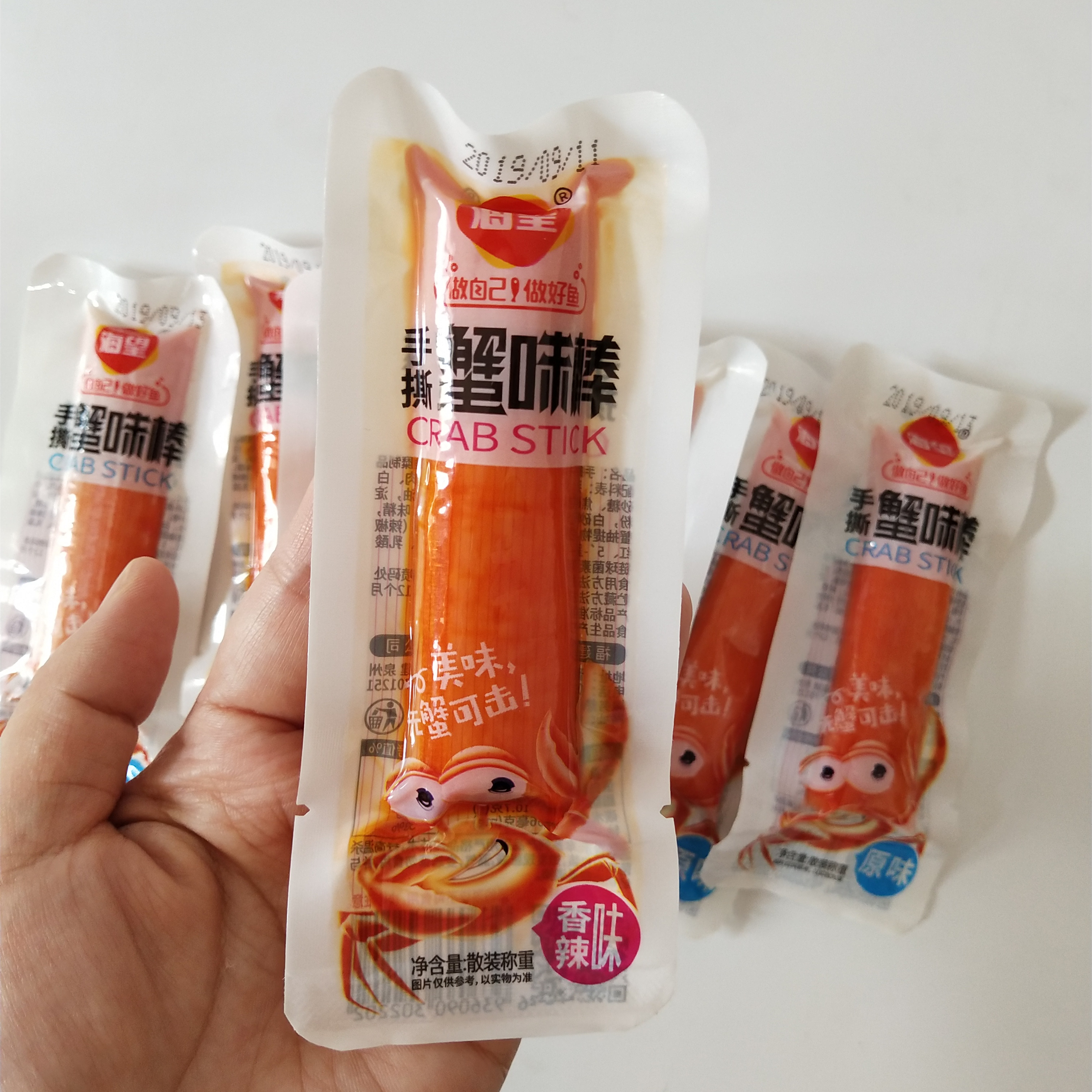 即食海望手撕蟹味棒500g克鱼糜蟹柳蟹肉卷蟹肉棒海鲜低脂零食小吃 - 图2