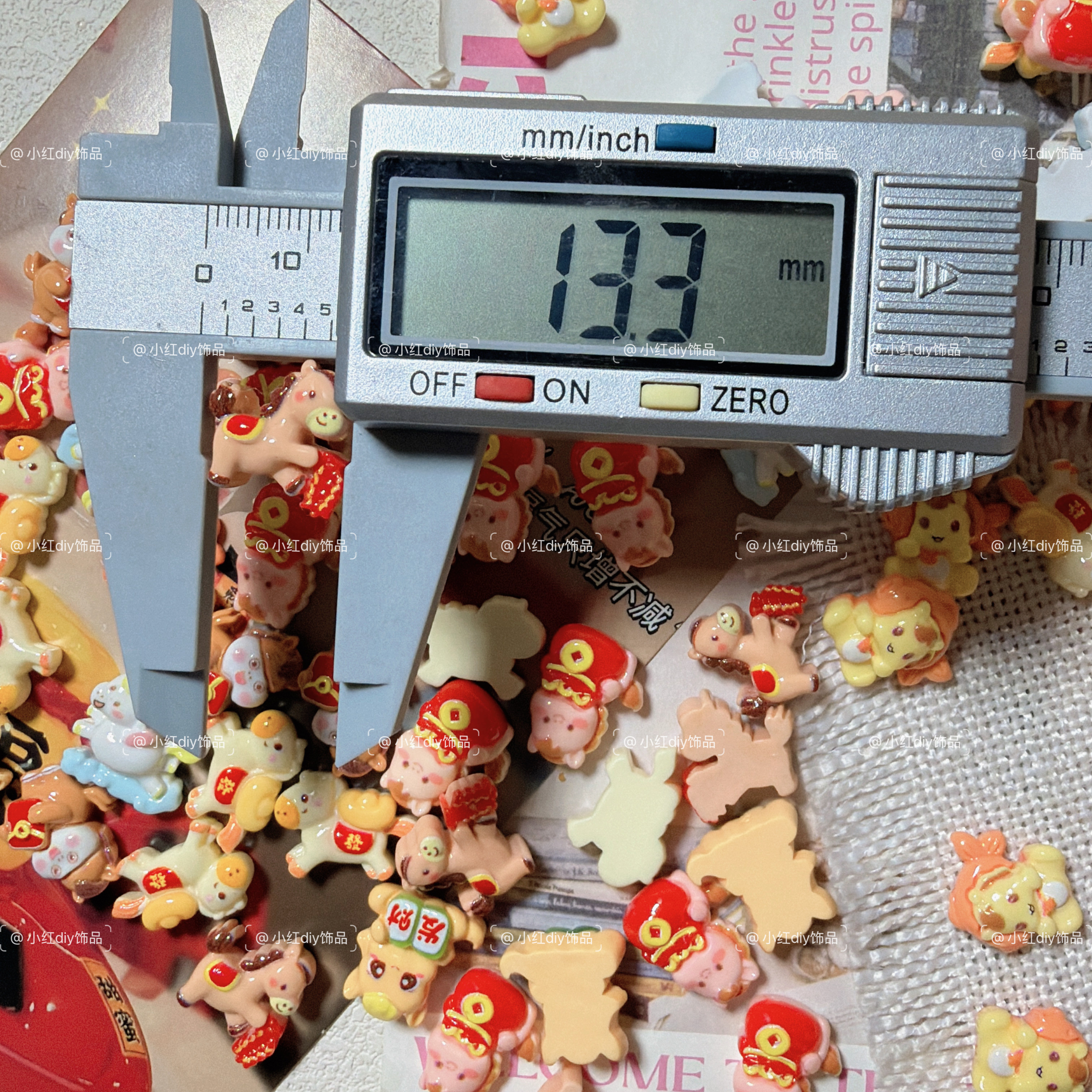 迷你卡通可爱小马新年款diy奶油胶树脂配件装饰发夹材料鞋花扣,淘宝优惠券,粉丝福利购,淘宝优惠卷