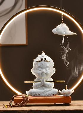 孙美悟空大摆件陶瓷猴王猴子家装品齐天大圣倒流lp68586香炉灯饰