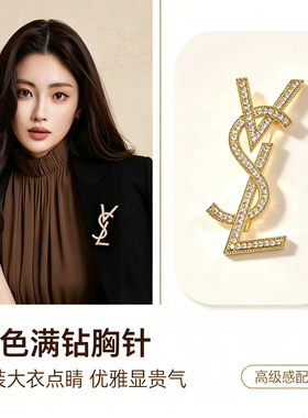 高级感品质锆石胸针高档女精致西装大衣胸花奢华气质别针固定衣服