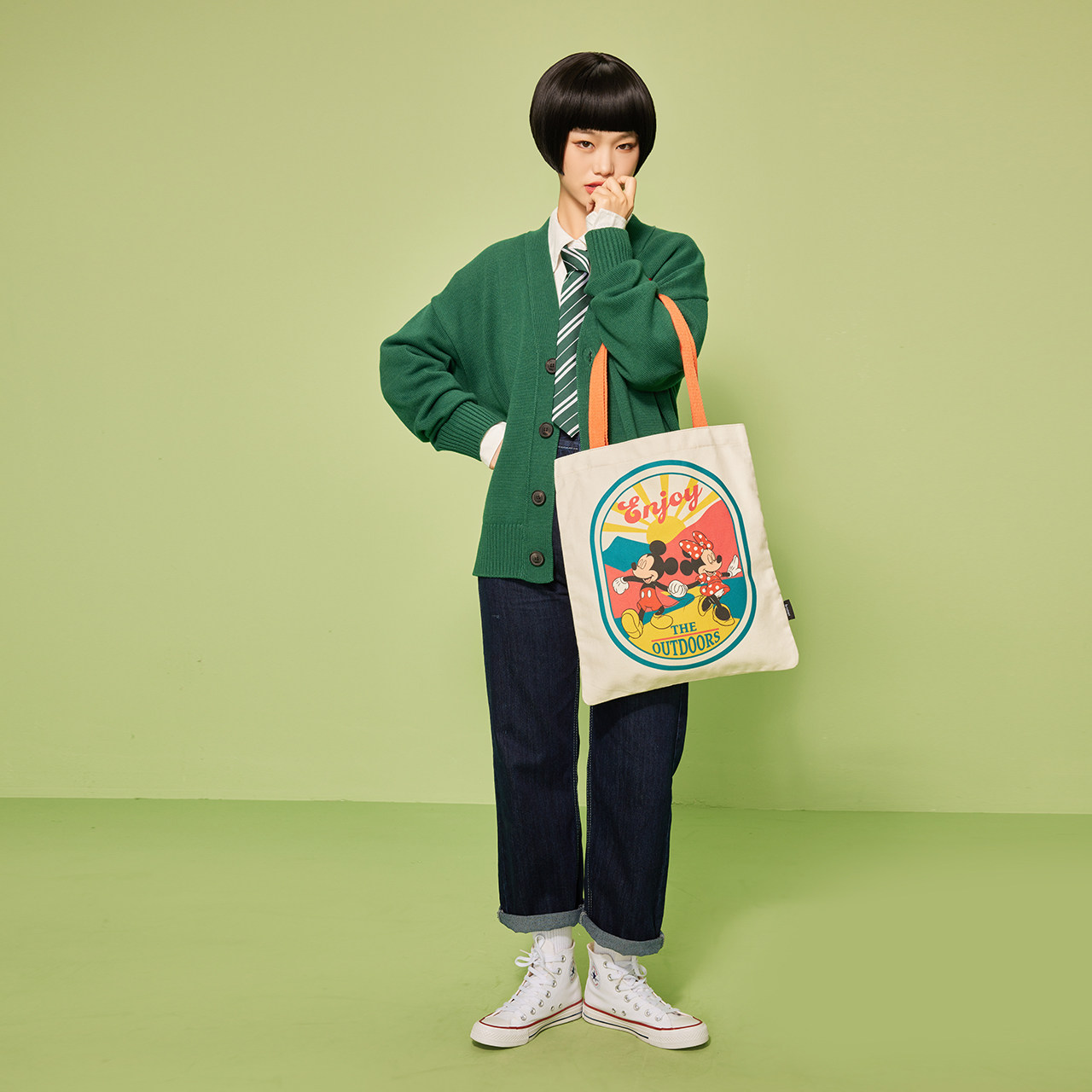 不莱玫迪士尼帆布包大容量图单肩包 不莱玫女士包袋