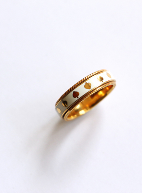 设计师转动戒指925纯银珐琅情侣