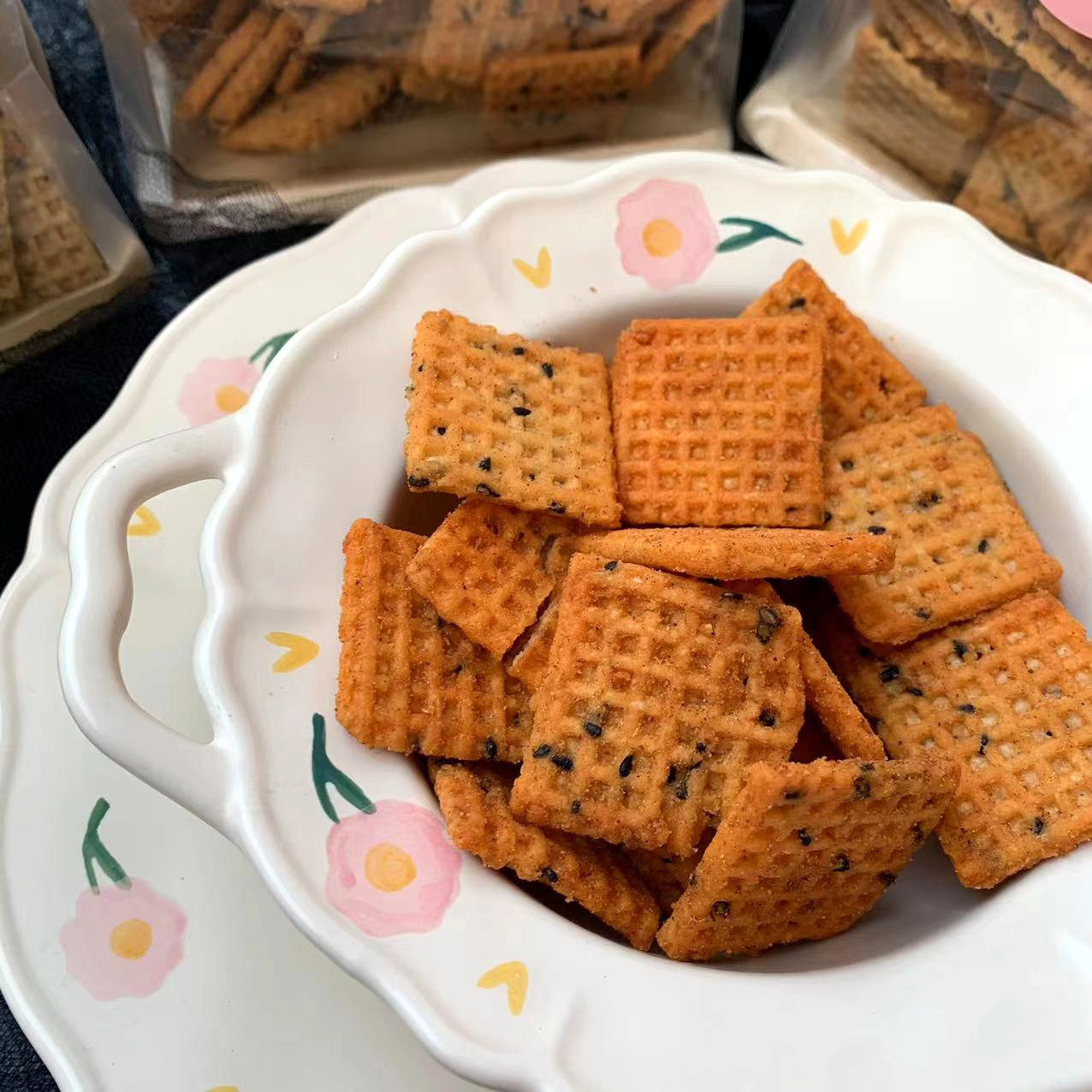 桑坡手工锅巴本地代购网红特产零食香脆原味麻辣香菜河南焦作小吃