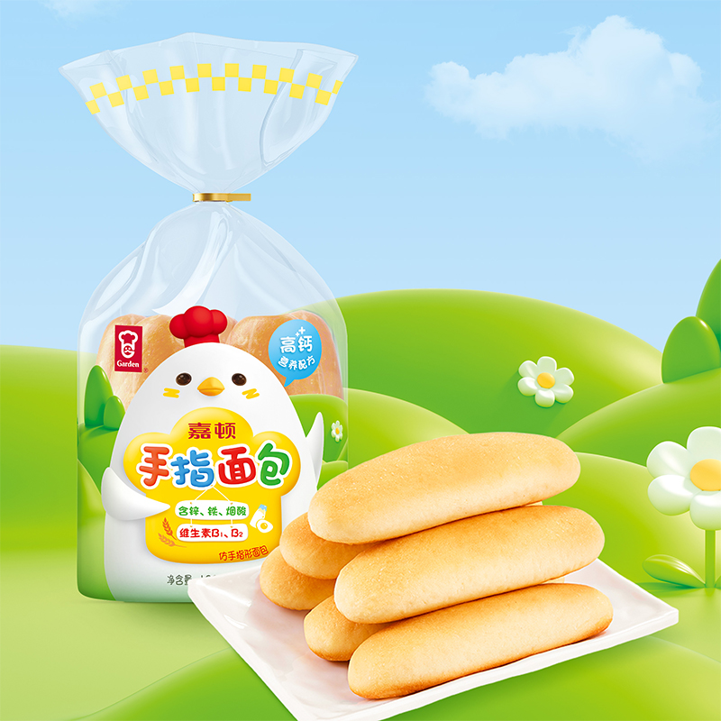【会员优先购】嘉顿手指包面包新鲜早餐120g*2袋 - 图0