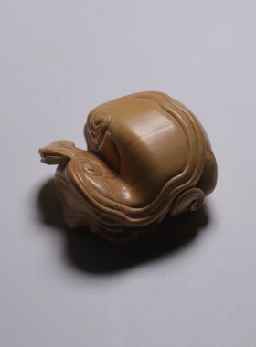 山宁竹舍 精品异形玉竹巧雕仙芝 灵芝洗文房摆件把件