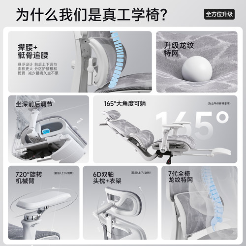 人体工学椅子护腰电脑椅家用舒适久坐电竞椅子男生可躺办公室座椅 - 图1