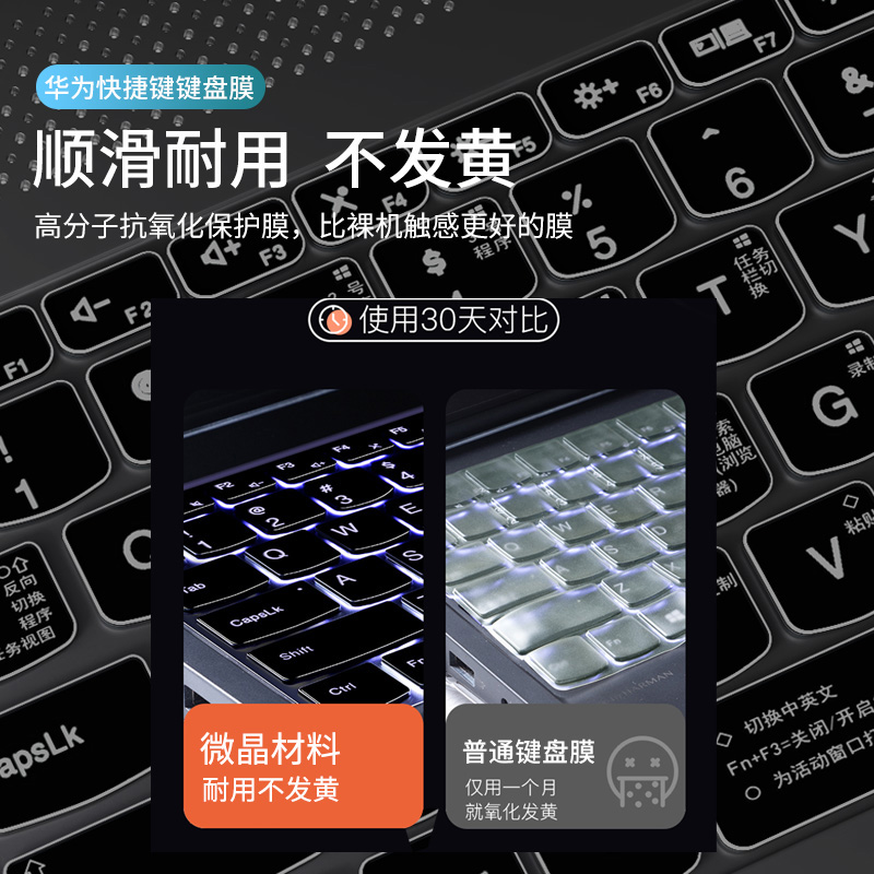 适用于2024款华为Matebook13/14s键盘膜D笔记本x pro荣耀magicbookv14全覆盖快捷键16pro电脑保护膜D14防尘罩 - 图3