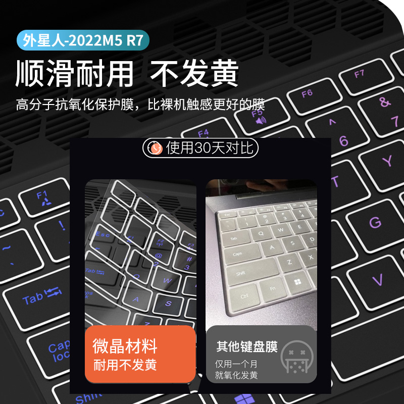 适用于Alienware 外星人m15键盘膜R6/R5电脑M17r4笔记本X17R1保护膜x14/x15防尘罩r7全覆盖Area51m贴膜2022款 - 图1