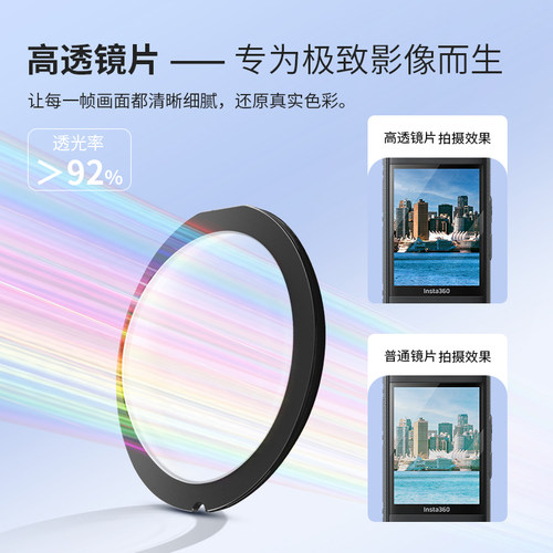 适用于insta360x3保护镜X5镜头保护X4高清钢化膜x5兔笼磁吸边框防爆硅胶底座X2X3X4收纳包影石insta360x5配件 - 图3