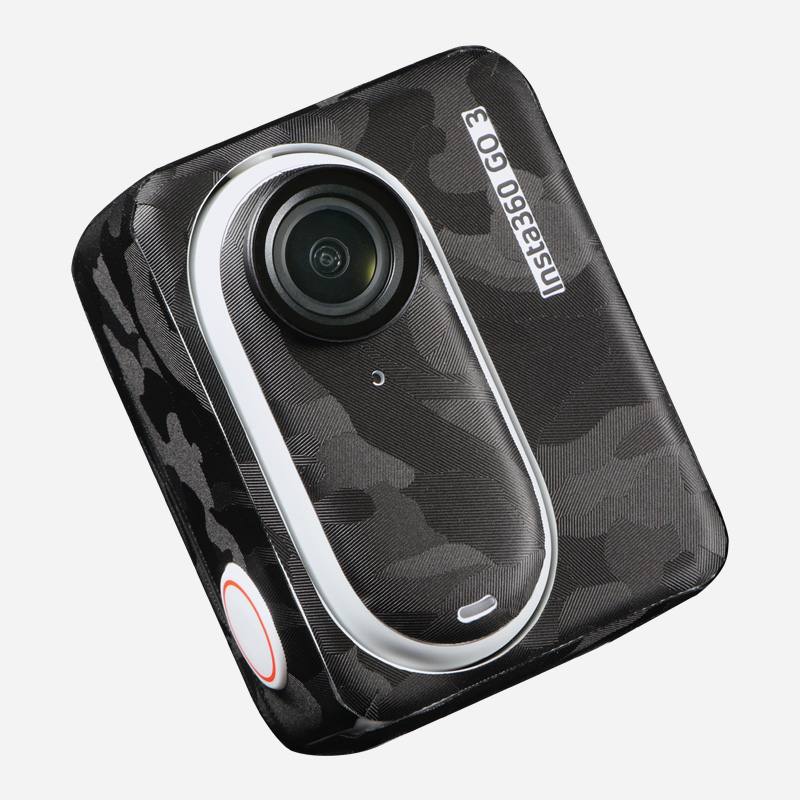 适用于影石Insta360 GO3贴纸全包拇指相机暗影迷彩黑碳钎维黑保护贴膜3M配件 - 图3