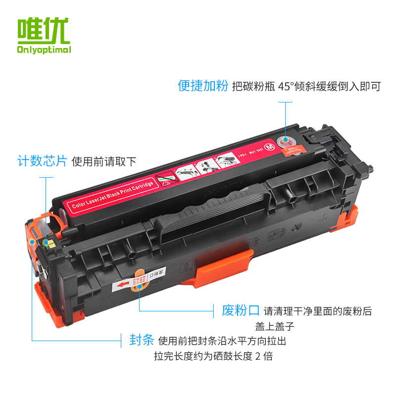 唯优适用惠普CP2025硒鼓 HP CP2025DN cp2025n CM2320NF cm2320n CC530A硒鼓墨盒 易加粉hp304A打印机碳粉盒 - 图3