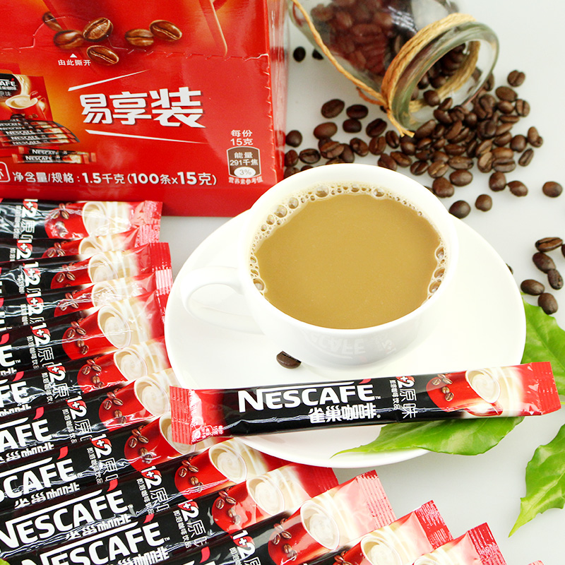 雀巢咖啡原味条装速溶咖啡粉正品三合一100条450g-1500g_咖啡_麦片_冲饮