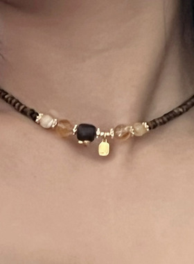 天然石串珠项链女2025新款