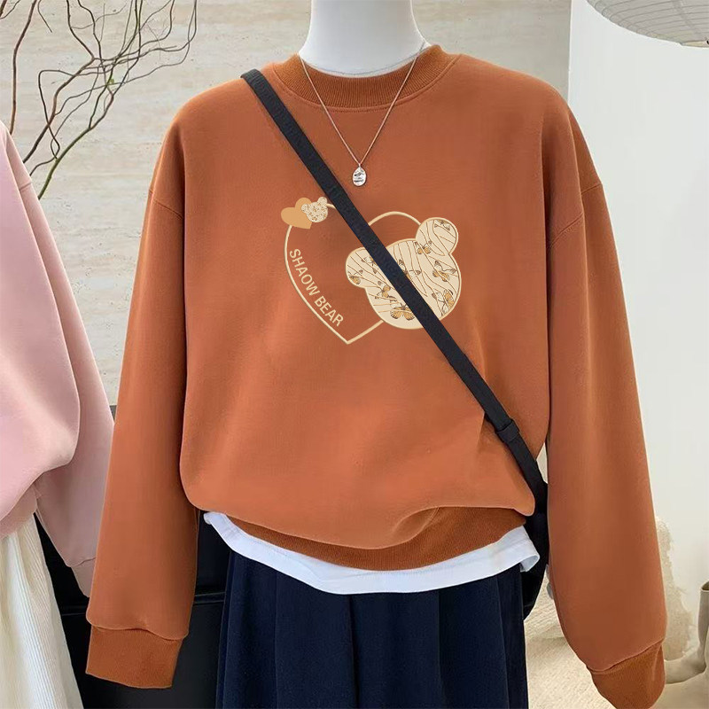 2026新款圆领长袖加绒设计感卫衣时尚通勤大码宽松加厚小个子外套,淘宝优惠券,粉丝福利购,淘宝优惠卷