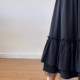 2025 Spring and Summer New Original Sweet Lolita Black A-Line Mid-Length Ruffle Skirt Women's Swing Skirt