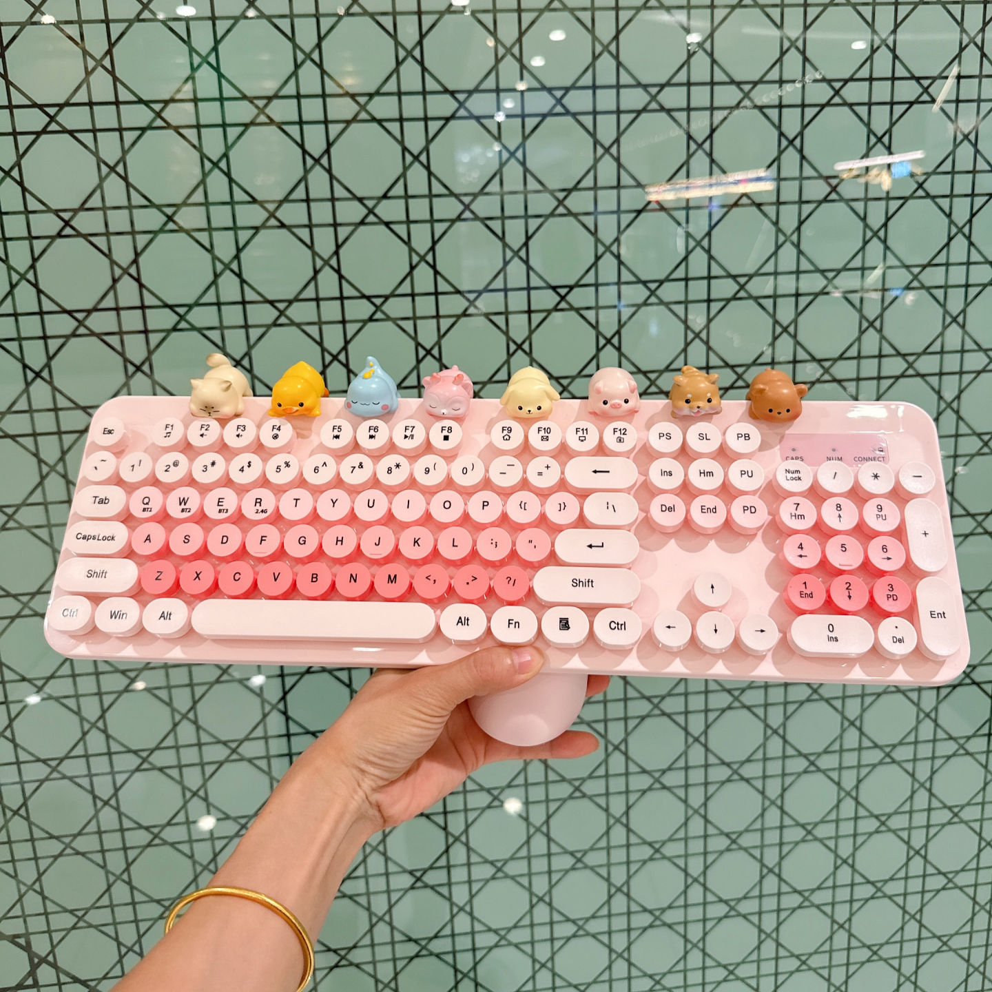多巴胺鼠标卡通键盘蓝牙平板用笔记本台式用粉色公仔键盘无线键鼠 - 图0