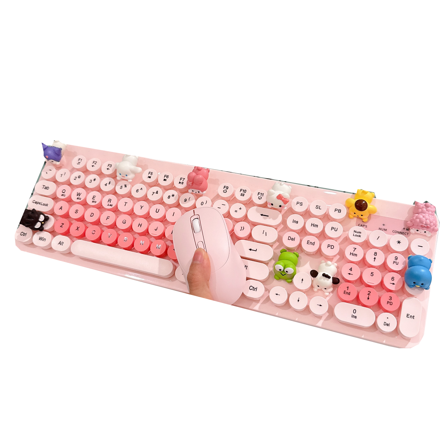 多巴胺鼠标卡通键盘蓝牙平板用笔记本台式用粉色公仔键盘无线键鼠 - 图3