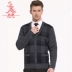 Phượng hoàng len nguyên chất áo len nam mới dày ấm áp vuông kiểm tra áo len trung niên cha tải áo len - Áo len