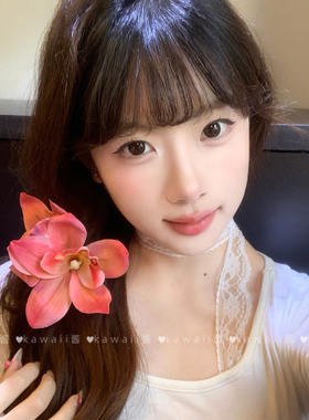 海边度假风蕙兰花朵发夹