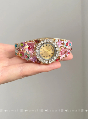 复古多巴胺繁花手镯手表
