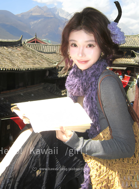 森系文艺感紫色花朵发簪