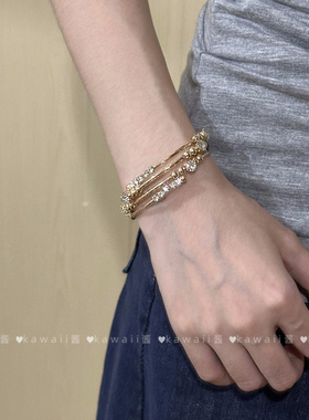 中古风vintage锆石多层手镯