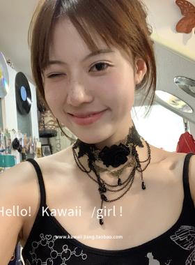 choker暗黑系黑色蕾丝脖子项链