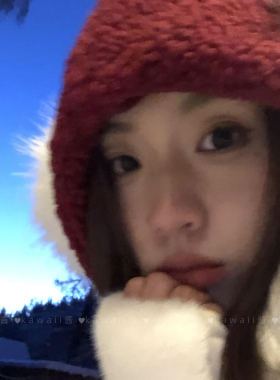 圣诞防寒毛绒护耳帽子女