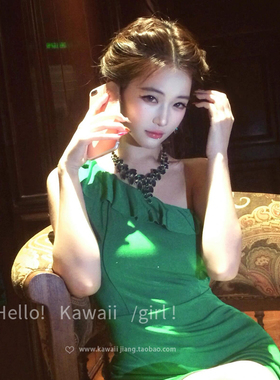 轻奢精致绿色水钻项链耳环套装