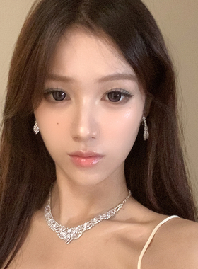 清冷感名媛千金爆闪项链耳环套装