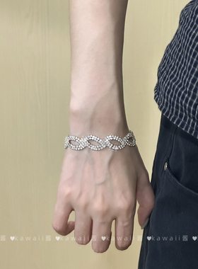 爆闪满钻交叉缠绕手镯