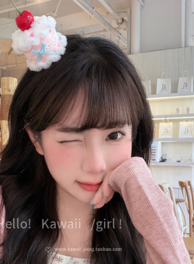 可爱樱桃小蛋糕发卡生日帽子