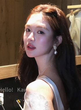 清冷感复古水滴流苏项链耳环套装