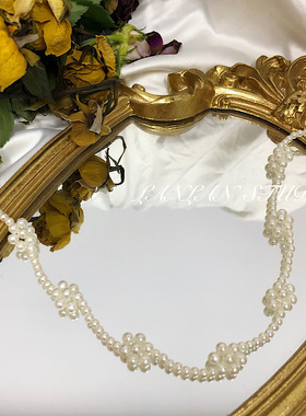 小香风法式复古短款婚礼珍珠项链